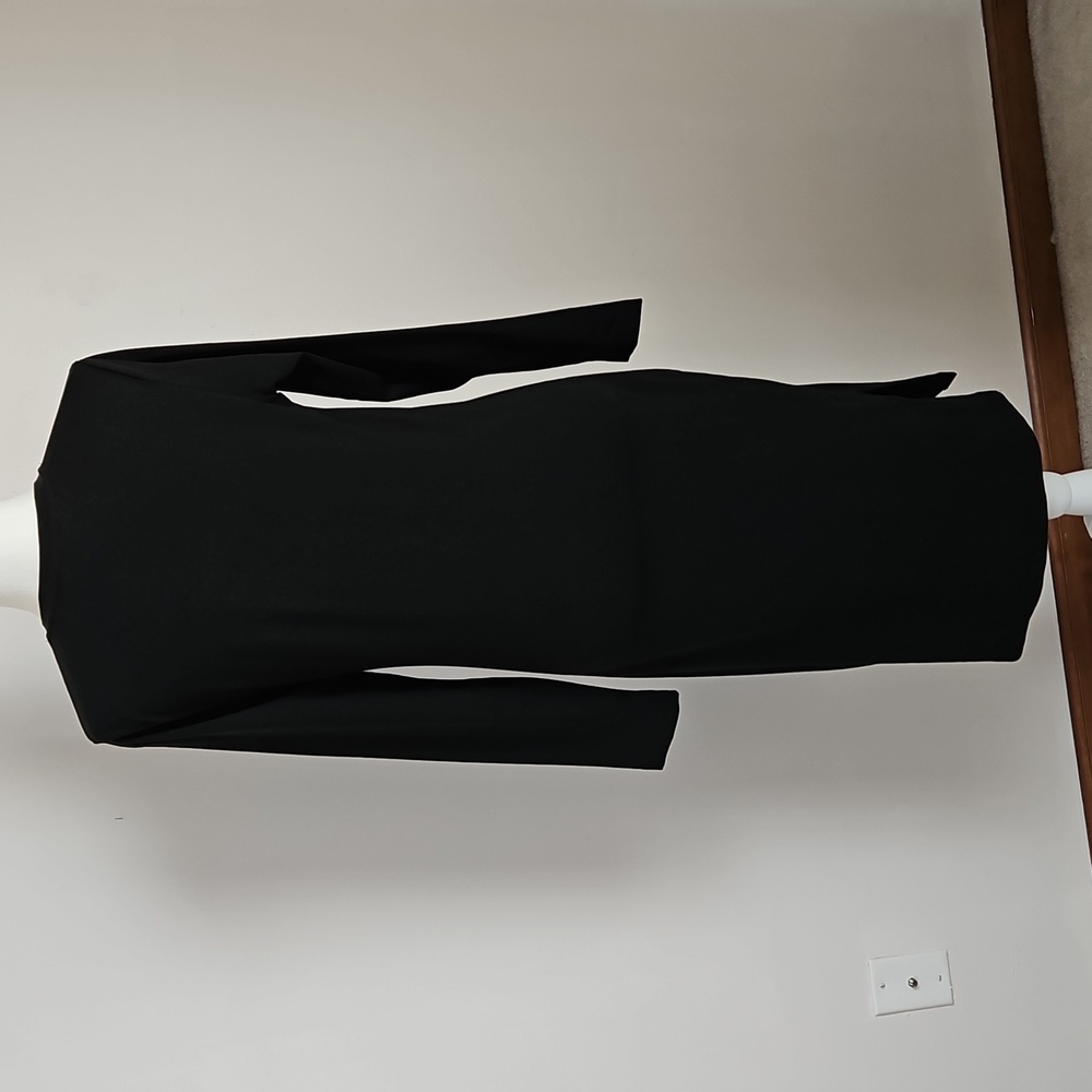 Reebok Athletic Midi Dress Long Sleeve Black Stretch Retro Sportswear Active LG - Picture 4 of 10